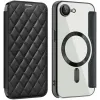 Coque portefeuille Phonesta Luxury Crystal Puffed avec MagSafe pour Apple iPhone 17e/16e - Noir