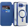 Coque portefeuille Phonesta Luxury Crystal Puffed avec MagSafe pour Google Pixel 9a - Bleu foncé 2