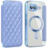 Coque portefeuille Phonesta Luxury Crystal Puffed avec MagSafe pour Google Pixel 9a - Bleu clair 0