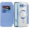 Coque portefeuille Phonesta Luxury Crystal Puffed avec MagSafe pour Google Pixel 9a - Bleu clair 1