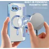 Coque portefeuille Phonesta Luxury Crystal Puffed avec MagSafe pour Google Pixel 9a - Bleu clair 3
