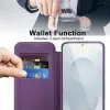 Coque portefeuille Phonesta Luxury Crystal Puffed avec MagSafe pour Samsung Galaxy S25 Edge - Violet foncé 3