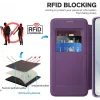 Coque portefeuille Phonesta Luxury Crystal Puffed avec MagSafe pour Samsung Galaxy S25 Edge - Violet foncé 4