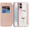 Coque portefeuille Phonesta Luxury Crystal Puffed avec MagSafe pour Samsung Galaxy S25 Edge - Rose 2