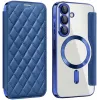 Coque portefeuille Phonesta Luxury Crystal Puffed avec MagSafe pour Samsung Galaxy A36/A56 - Bleu foncé