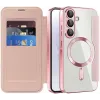 Coque portefeuille Phonesta Luxury Crystal Puffed avec MagSafe pour Samsung Galaxy A36/A56 - Rose 2
