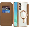 Coque portefeuille Phonesta Luxury Crystal Puffed avec MagSafe pour Samsung Galaxy A16 - Marron 2
