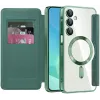 Coque portefeuille Phonesta Luxury Crystal Puffed avec MagSafe pour Samsung Galaxy A16 - Vert foncé 1