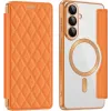 Coque portefeuille Phonesta Luxury Crystal Puffed avec MagSafe pour Samsung Galaxy S26 Plus - Orange 0