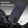 Coque portefeuille Phonesta Luxury Leather avec MagSafe pour Samsung Galaxy S25 Edge - Violet foncé 7
