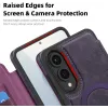 Coque portefeuille Phonesta Luxury Leather avec MagSafe pour Samsung Galaxy S25 Edge - Violet foncé 8