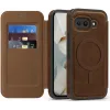 Coque portefeuille Phonesta Luxury Leather avec MagSafe pour Google Pixel 9a - Marron foncé 2