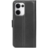 Coque portefeuille Phonesta Litchi Skin pour Oppo Reno13 Pro - Noir 7