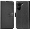 Coque portefeuille Phonesta Litchi Skin pour Xiaomi Poco X7 Pro - Noir 0