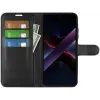 Coque portefeuille Phonesta Litchi Skin pour Xiaomi Poco X7 Pro - Noir 3