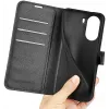 Coque portefeuille Phonesta Litchi Skin pour Xiaomi Poco X7 Pro - Noir 5