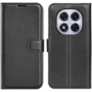 Coque portefeuille Phonesta Litchi Skin pour Xiaomi Redmi Note 14 Pro 5G / Xiaomi Poco X7 - Noir