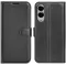 Coque portefeuille Phonesta Litchi Skin pour Samsung Galaxy S25 Edge - Noir