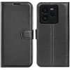 Coque portefeuille Phonesta Litchi Skin pour Realme GT 7 Pro - Noir