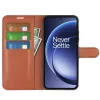 Coque portefeuille Phonesta Litchi Skin pour OnePlus 15 - Marron 3
