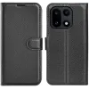 Coque portefeuille Phonesta Litchi Skin pour OnePlus 15 - Noir 0