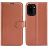 Coque portefeuille Phonesta Litchi Skin pour OnePlus 15R - Marron 0