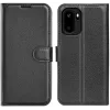 Coque portefeuille Phonesta Litchi Skin pour OnePlus 15R - Noir 0