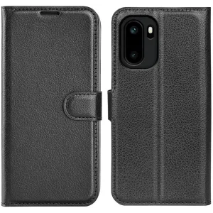 Coque portefeuille Phonesta Litchi Skin pour OnePlus 15R - Noir