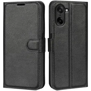 Coque portefeuille Phonesta Litchi Skin pour OnePlus Nord CE5 - Noir