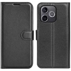Coque portefeuille Phonesta Litchi Skin pour HONOR 600 Lite - Noir