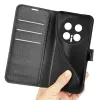 Coque portefeuille Phonesta Litchi Skin pour HONOR Magic8 Pro - Noir 5