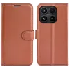 Coque portefeuille Phonesta Litchi Skin pour Xiaomi 17 - Marron 0