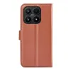Coque portefeuille Phonesta Litchi Skin pour Xiaomi 17 - Marron 2