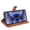 Coque portefeuille Phonesta Litchi Skin pour Xiaomi 17 - Marron 4