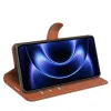 Coque portefeuille Phonesta Litchi Skin pour Xiaomi 17 Ultra - Marron 4