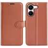Coque portefeuille Phonesta Litchi Skin pour Xiaomi Poco X8 Pro - Marron 0