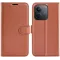 Coque portefeuille Phonesta Litchi Skin pour Xiaomi Redmi 15C / Xiaomi Poco C85 - Marron