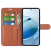 Coque portefeuille Phonesta Litchi Skin pour Xiaomi Redmi 15C / Xiaomi Poco C85 - Marron 3