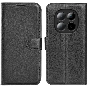 Coque portefeuille Phonesta Litchi Skin pour Xiaomi Redmi Note 15 4G/5G / Xiaomi Poco M8 - Noir