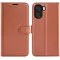 Coque portefeuille Phonesta Litchi Skin pour Oppo A6x - Marron