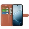 Coque portefeuille Phonesta Litchi Skin pour Oppo A6x - Marron 3