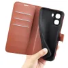 Coque portefeuille Phonesta Litchi Skin pour Oppo A6x - Marron 5