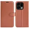 Coque portefeuille Phonesta Litchi Skin pour Oppo Find X9 - Marron