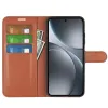 Coque portefeuille Phonesta Litchi Skin pour Oppo Find X9 Pro - Marron 3