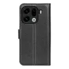 Coque portefeuille Phonesta Litchi Skin pour Oppo Find X9 Pro - Noir 2
