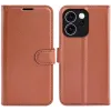 Coque portefeuille Phonesta Litchi Skin pour Oppo Reno15 F/FS - Marron 0