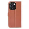 Coque portefeuille Phonesta Litchi Skin pour Oppo Reno15 F/FS - Marron 2
