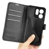 Coque portefeuille Phonesta Litchi Skin pour Oppo Reno15 Pro - Noir 5