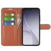 Coque portefeuille Phonesta Litchi Skin pour Oppo Reno15 Pro Max - Marron 3