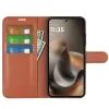 Coque portefeuille Phonesta Litchi Skin pour Motorola Moto G67/G77 - Marron 3